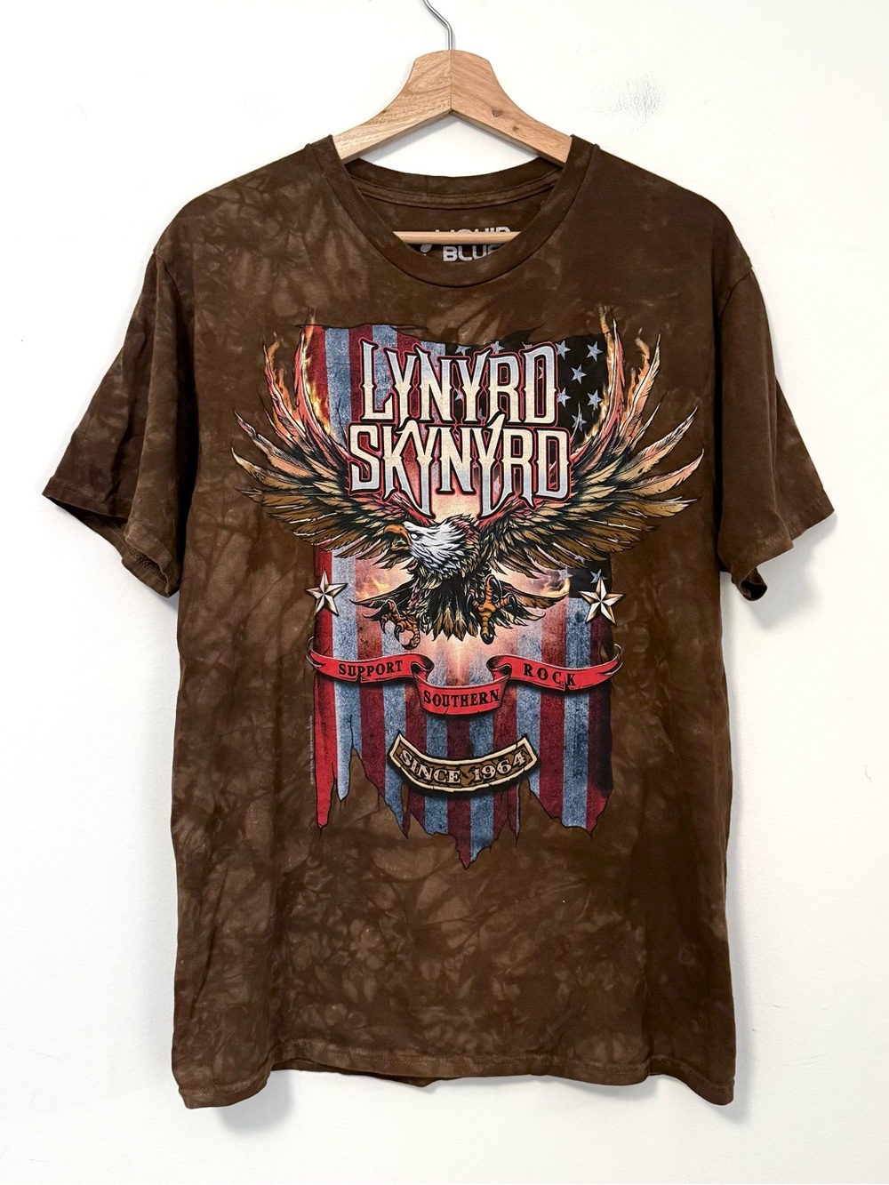 Liquid Blue Lynyrd Skynyrd “Support Southern Rock” Tie Dye Graphic Tee